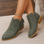 VStep™ Women’s Low-Heel Ankle Boots – Easy Zip & Everyday Style