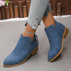 VStep™ Women’s Low-Heel Ankle Boots – Easy Zip & Everyday Style