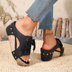 WillowWalk™ Comfort Wedge Sandals – Adjustable Lace-Up Fit For All-Day Walking